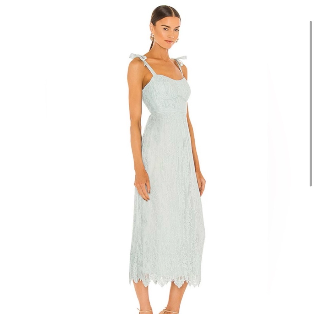 Jonathan Simkhai ~ Elegant Light Blue Lace Midi Dress - Picture 2 of 11